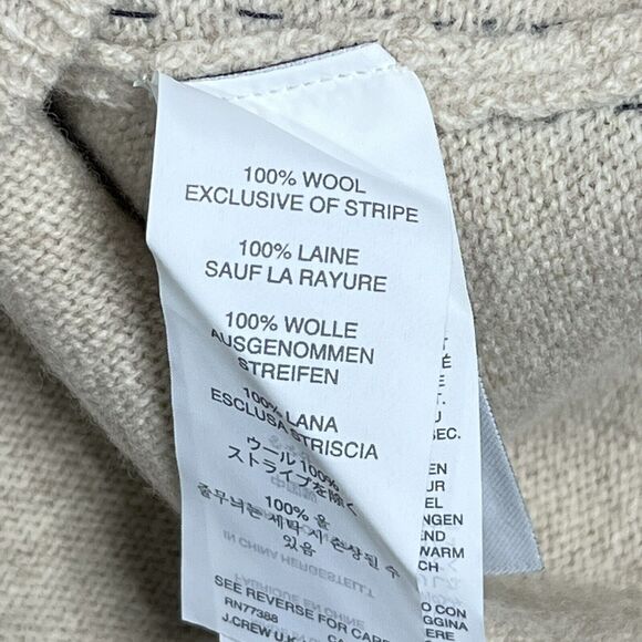 J. Crew Sweater Womens X-Large Beige 100% Wool Rhinestone Pullover Long Sleeve - Picture 8 of 8